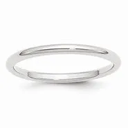 10k White Gold 2mm Standard Comfort Fit Wedding Band Ring