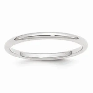 10k White Gold 2mm Standard Comfort Fit Wedding Band Ring