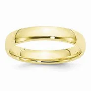 10k Yellow Gold 4mm Lightweight Comfort Fit Wedding Band Ring