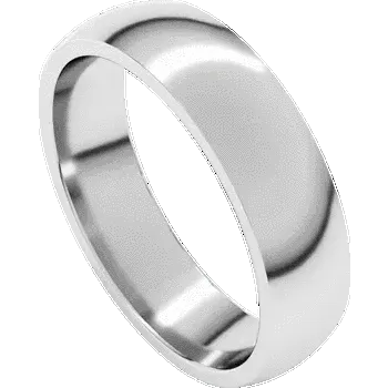 14K White Gold Lightweight Comfort Fit Half Round Band