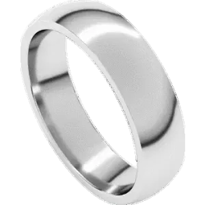 14K White Gold Lightweight Comfort Fit Half Round Band