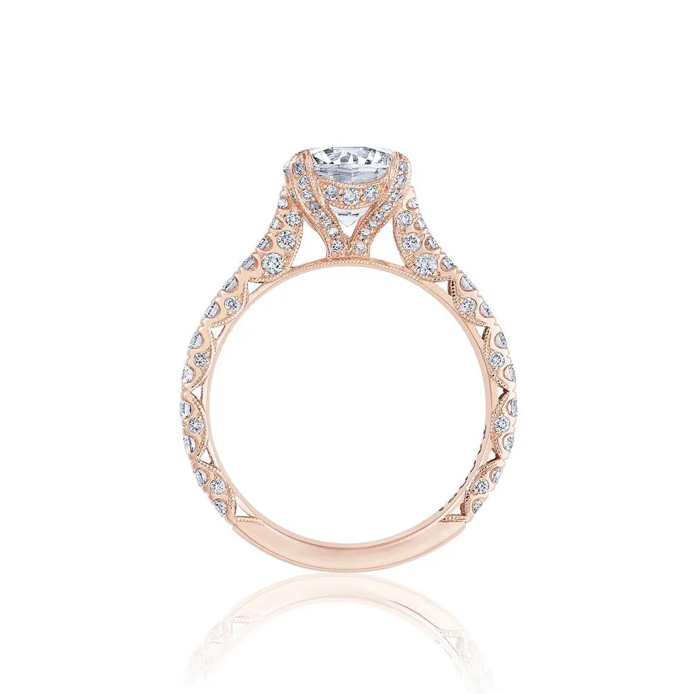 18k Rose Gold Pave Diamond RoyalT Engagement Ring