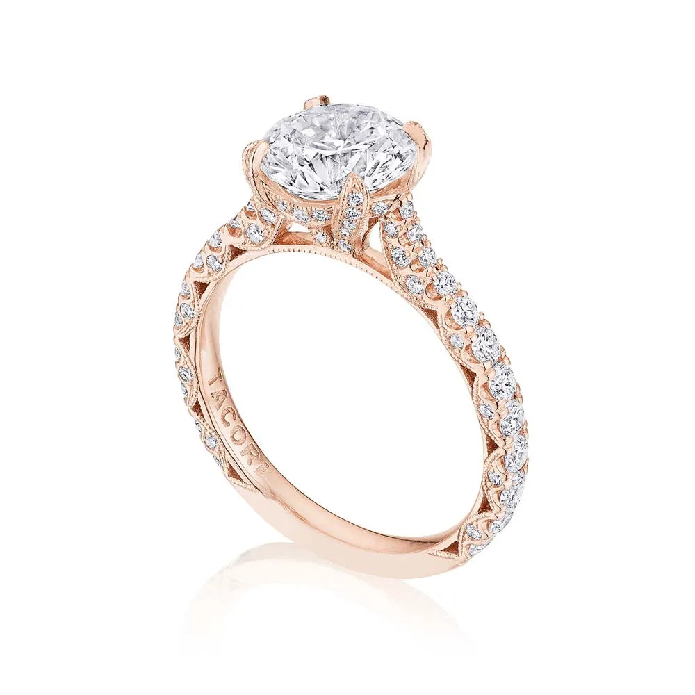 18k Rose Gold Pave Diamond RoyalT Engagement Ring