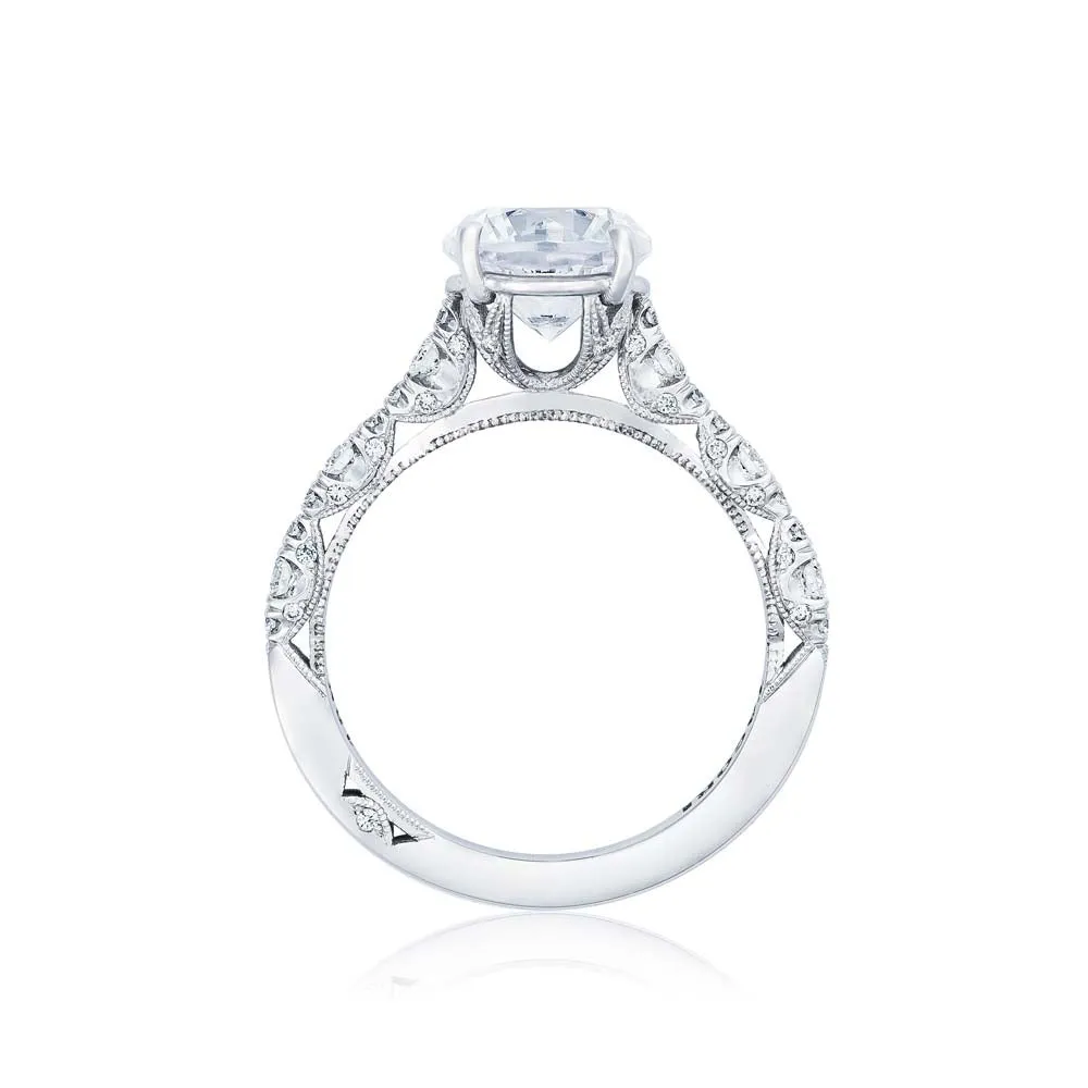 18k White gold Diamond Petite Crescent Engagement Ring