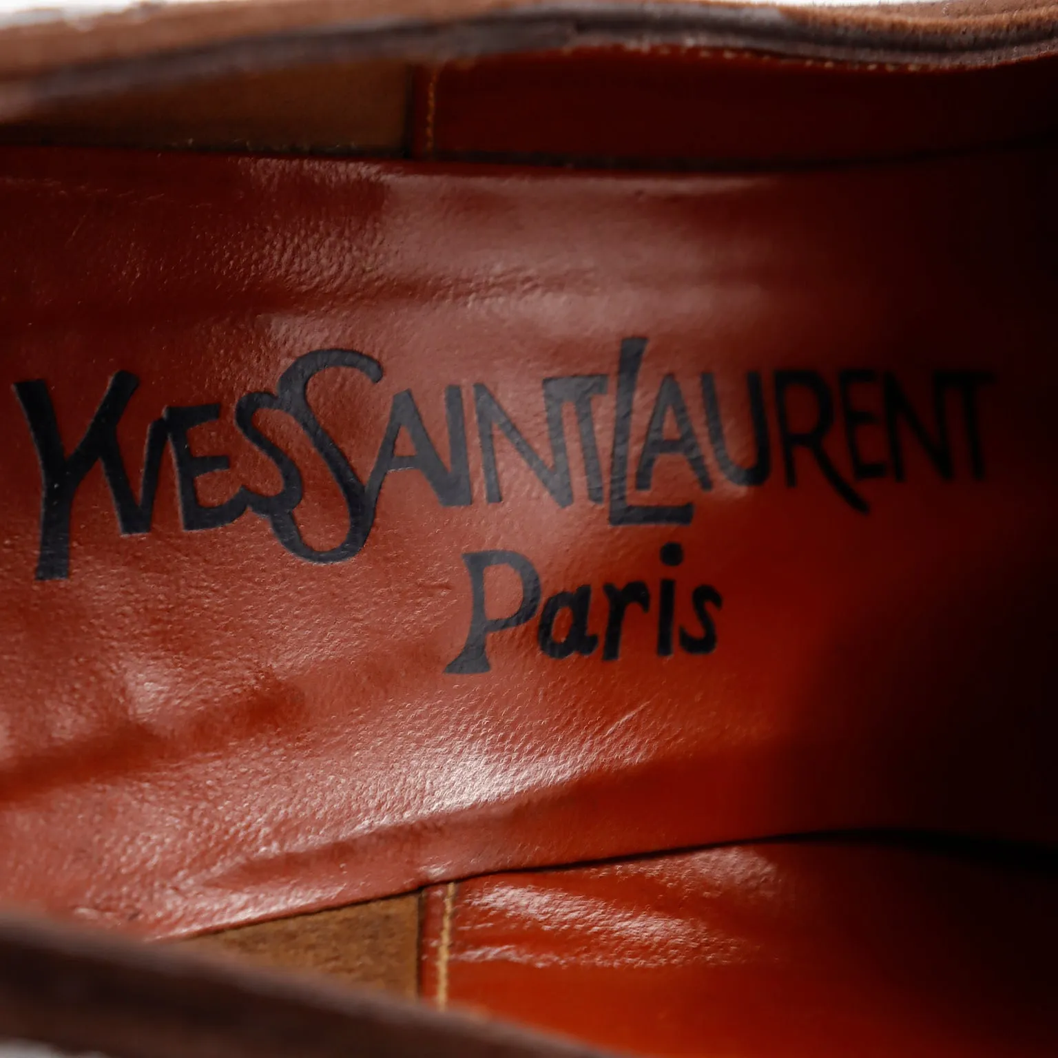 1970s Yves Saint Laurent Brown Leather & Suede Wingtip Heeled Loafers