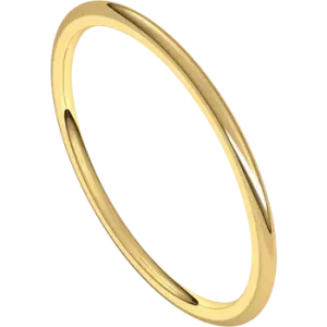 1MM 14K Yellow Lightweight Comfort Fit Half Round Band