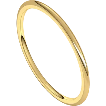 1MM 14K Yellow Lightweight Comfort Fit Half Round Band