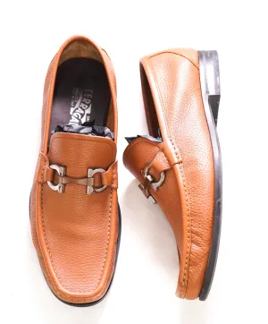 $850 SALVATORE FERRAGAMO - “GRANDIOSO" Gancini Bit Loafer Brown Leather - 8.5 EE