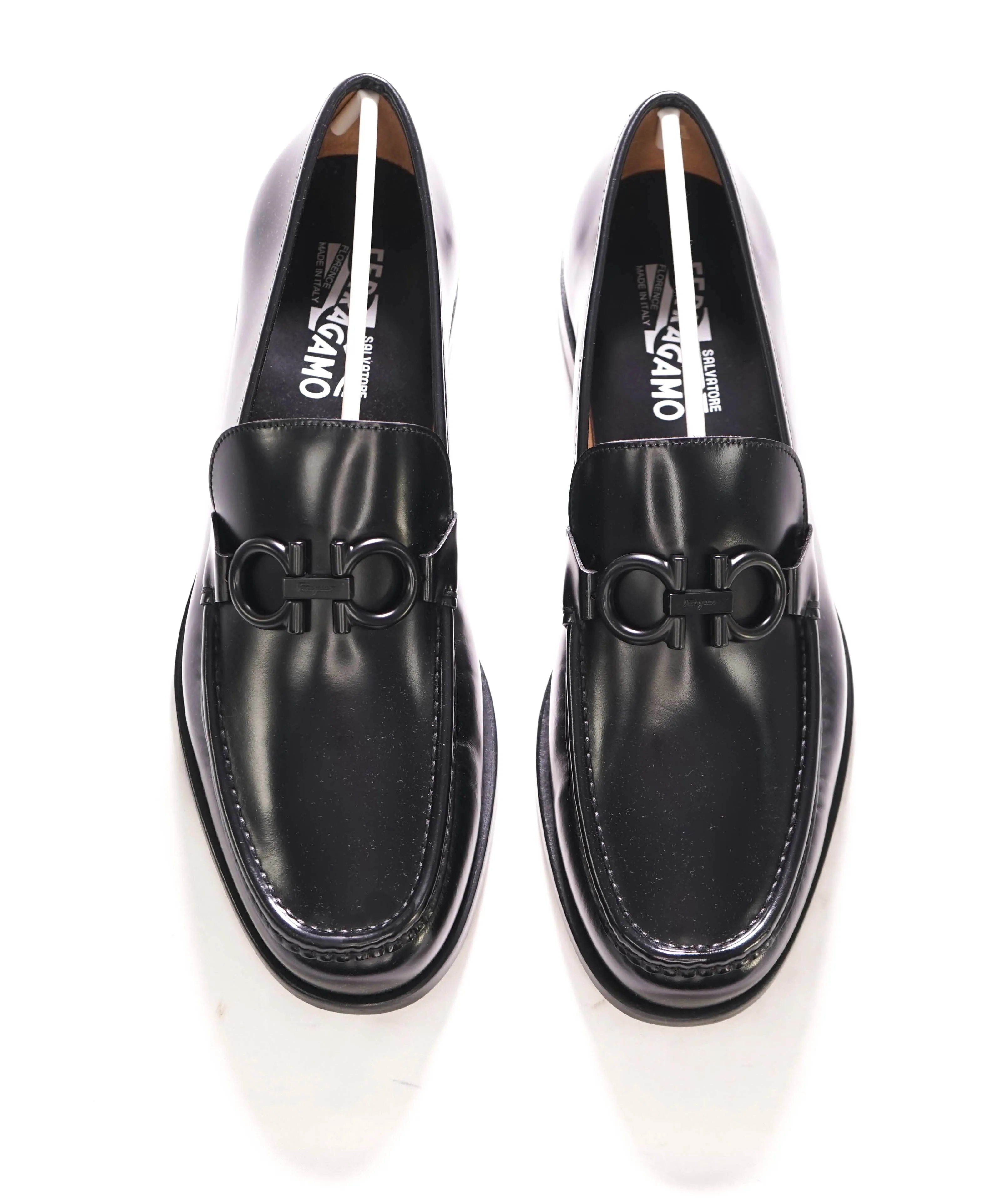 $850 SALVATORE FERRAGAMO - “ROLO" Gancini Bit Loafer Black Leather - 12 EE US