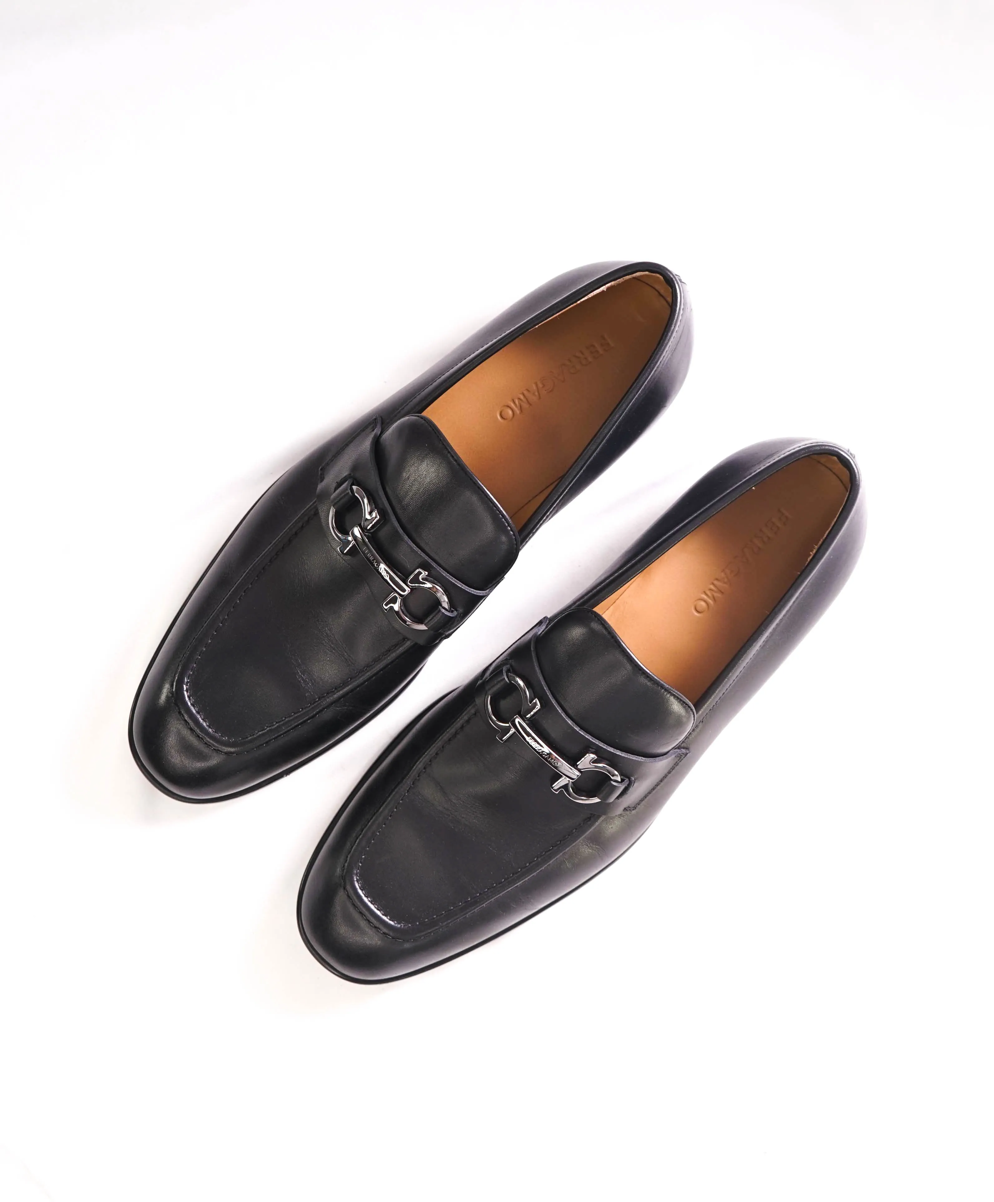 $895 SALVATORE FERRAGAMO - “FOSTER" Gancini Loafer Black Leather - 10 E