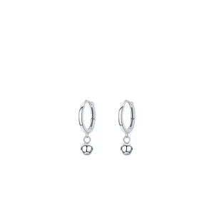 925 Sterling Silver Personalized Earrings with Simple Bead Design