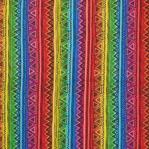 African Sunset - African Tribal Stripes Multi Metallic Yardage