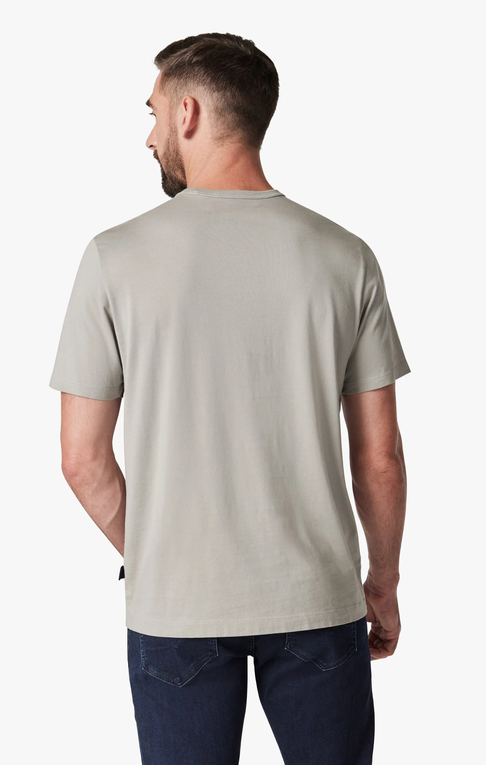 Basic Crew Neck T-Shirt in White Dove