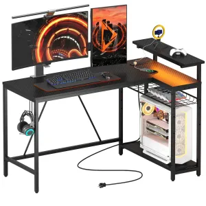 Bestier 52 Inch L-Shaped Gaming Desk with USB Ports