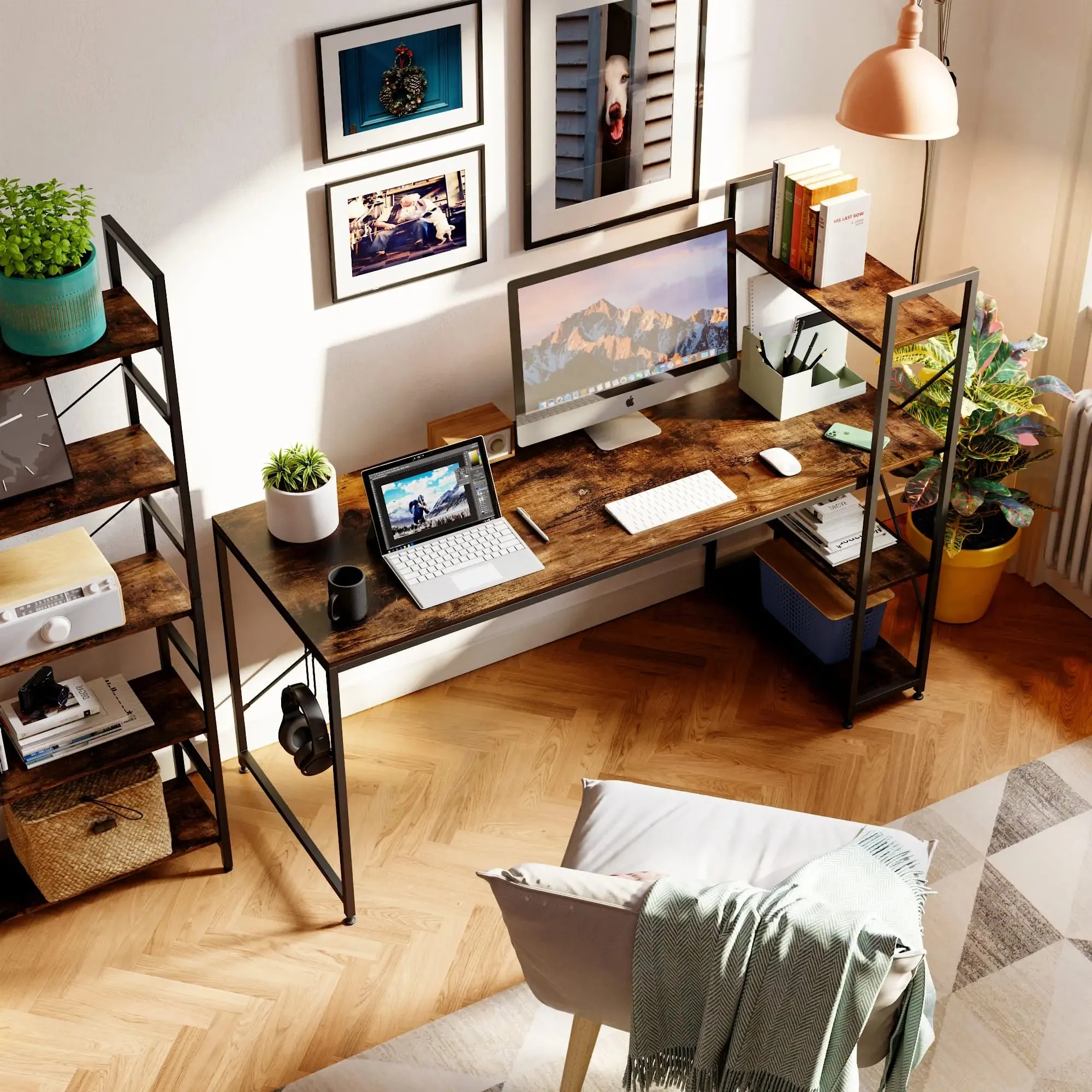 Bestier Computer Office Desk with Steel Frame