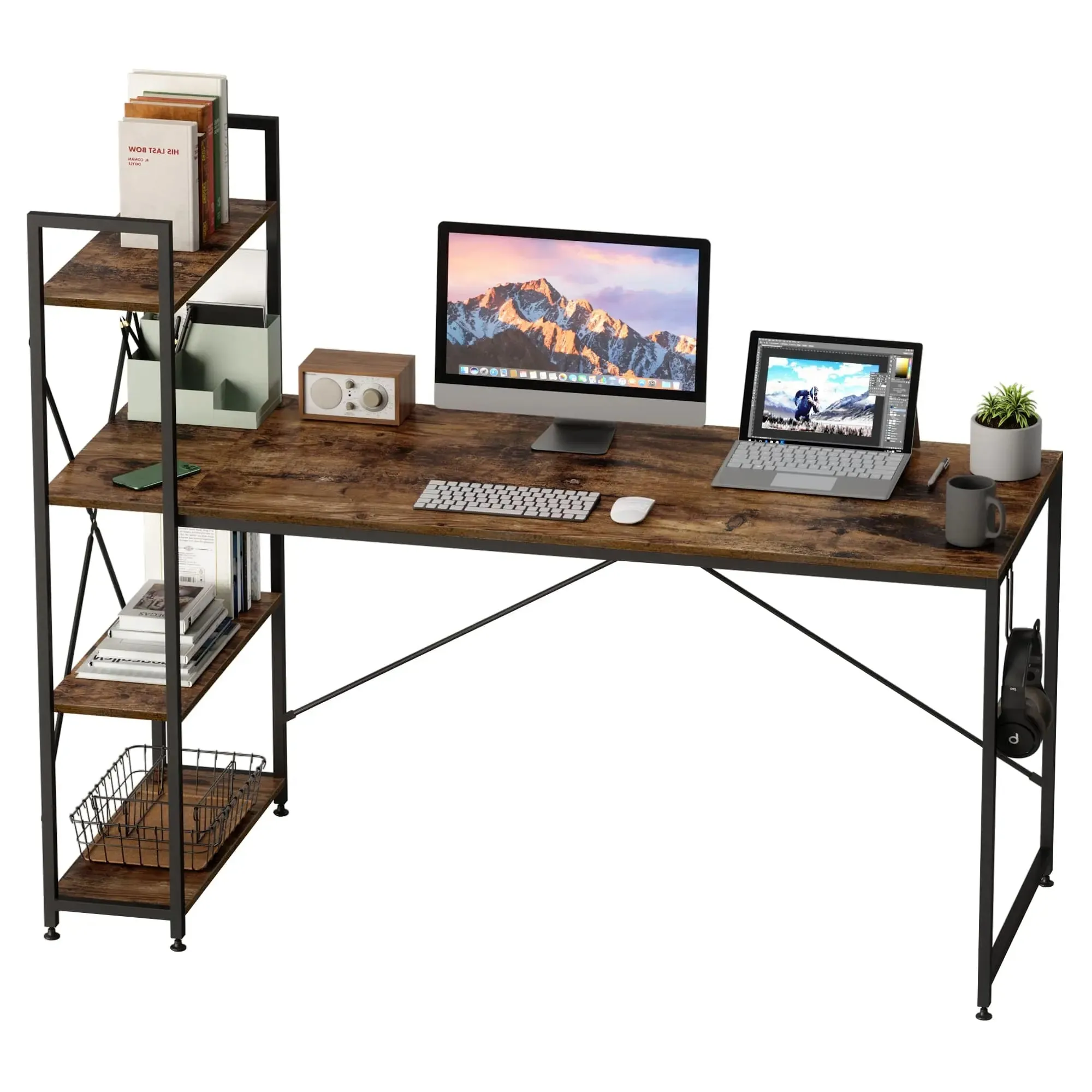 Bestier Computer Office Desk with Steel Frame