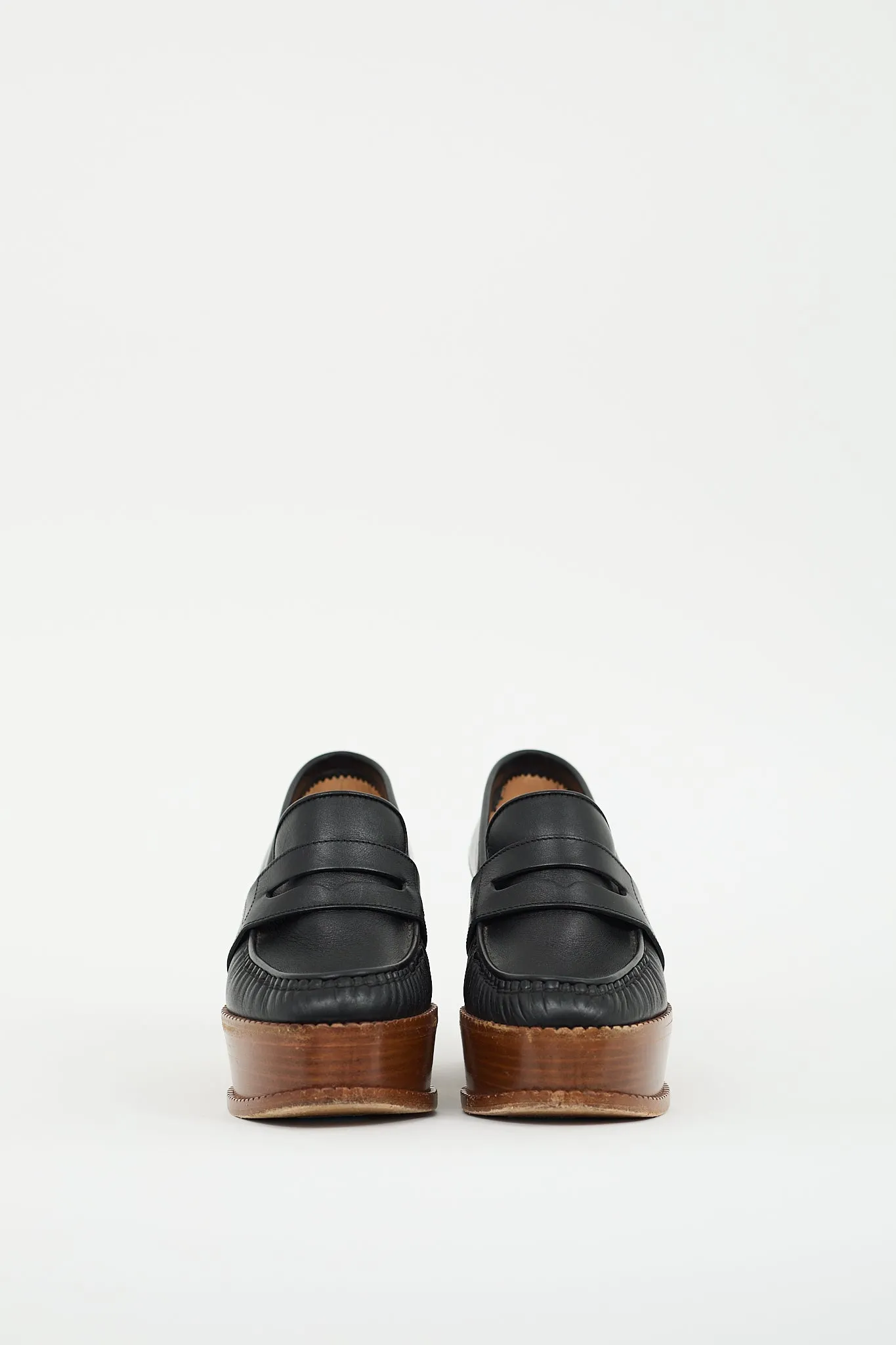 Black Leather Augusta Heeled Loafer