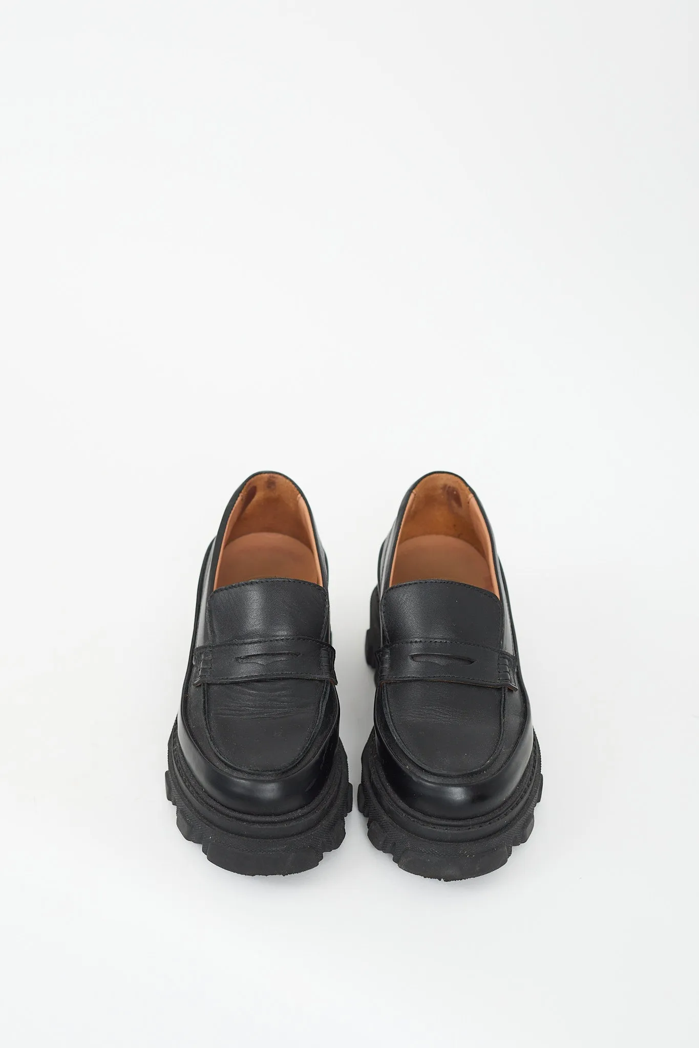 Black Leather Chunky Loafer