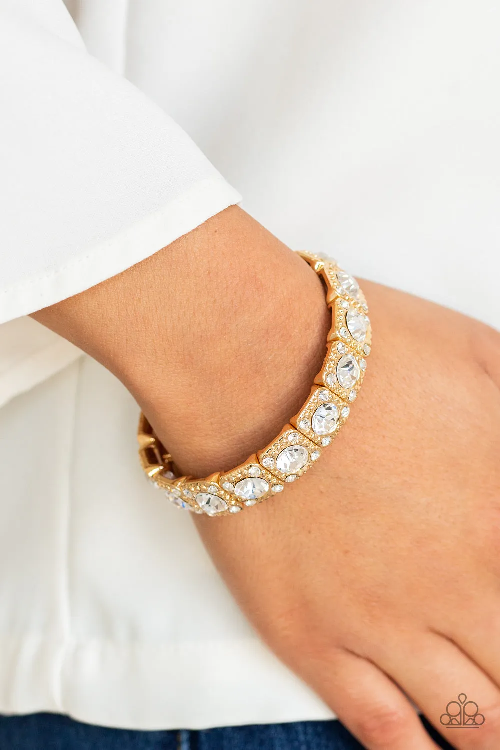 Blinged Out - Gold Paparazzi Bracelet