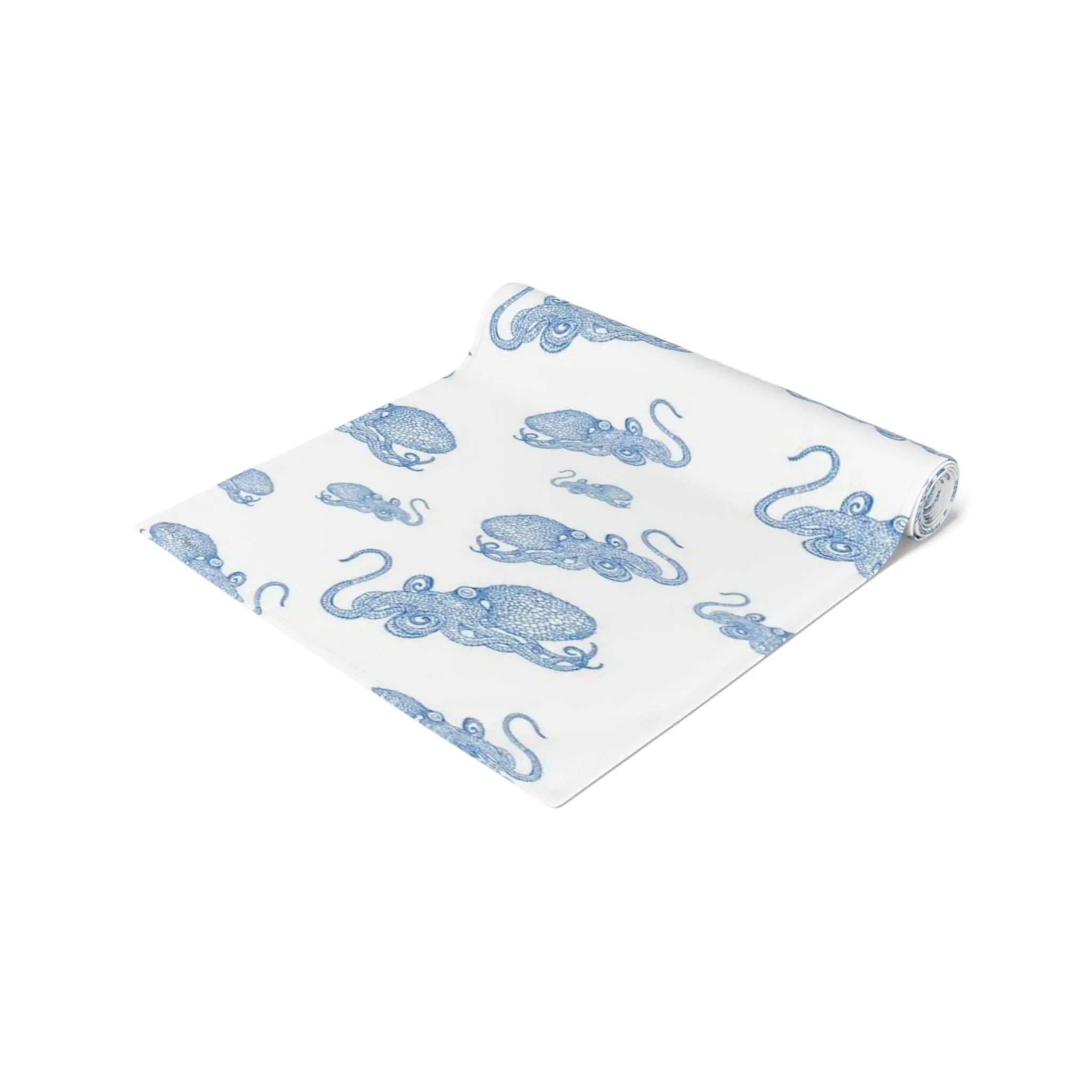 Blue Octopus Cotton Table Runner