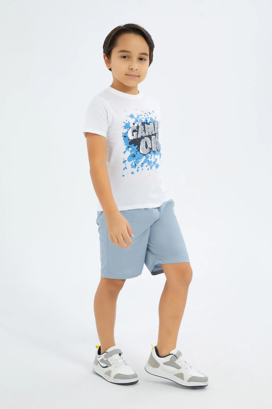 Boys Navy And Blue Balloon Pull-On Shorts Set (Pack Of 2)