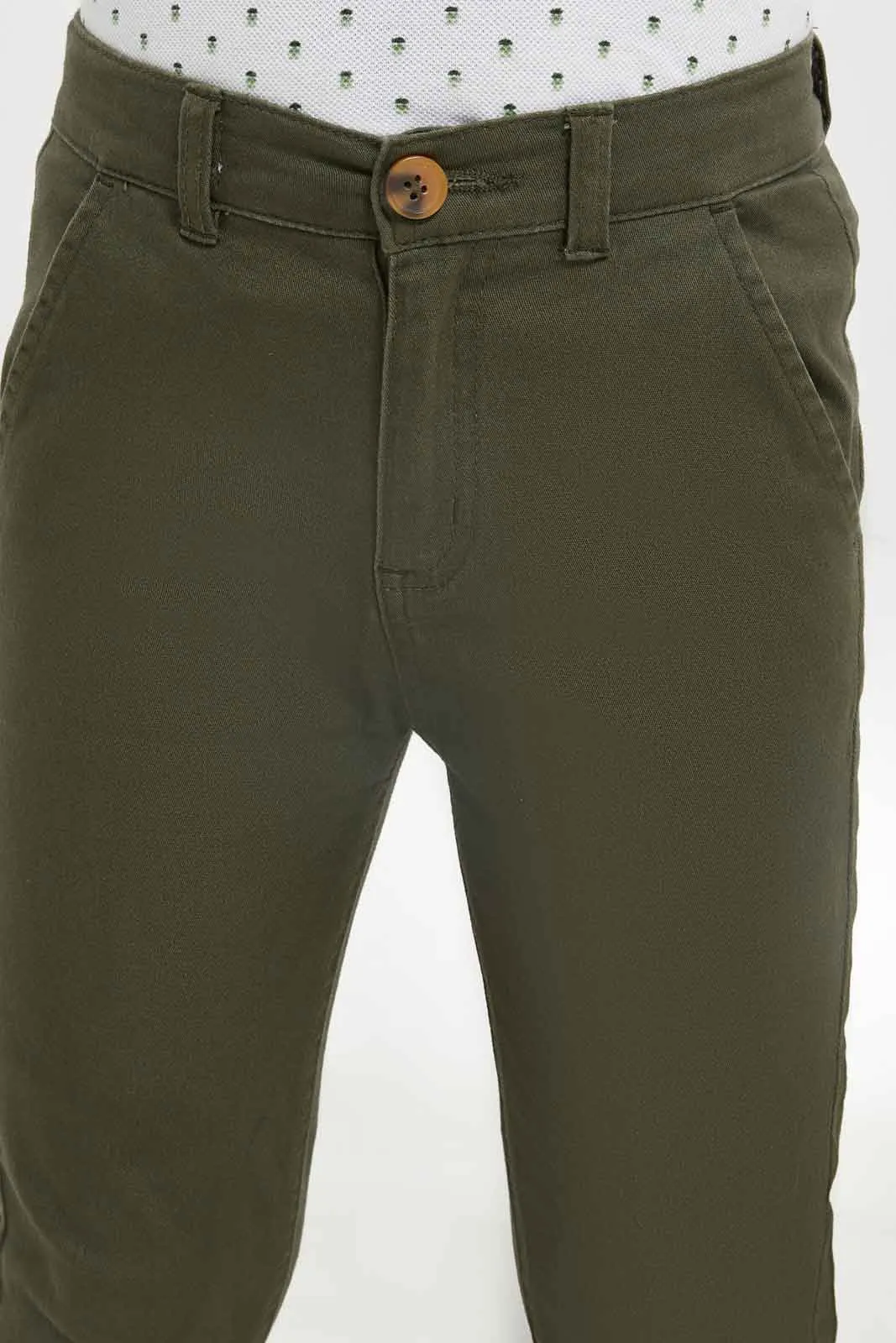 Boys Olive Chino Trouser