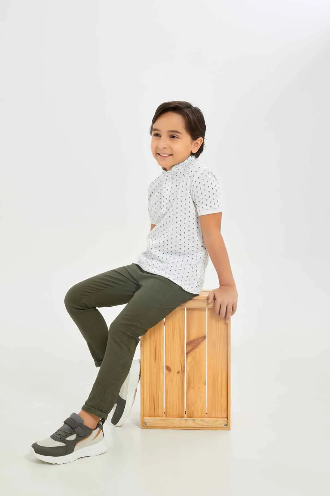 Boys Olive Chino Trouser