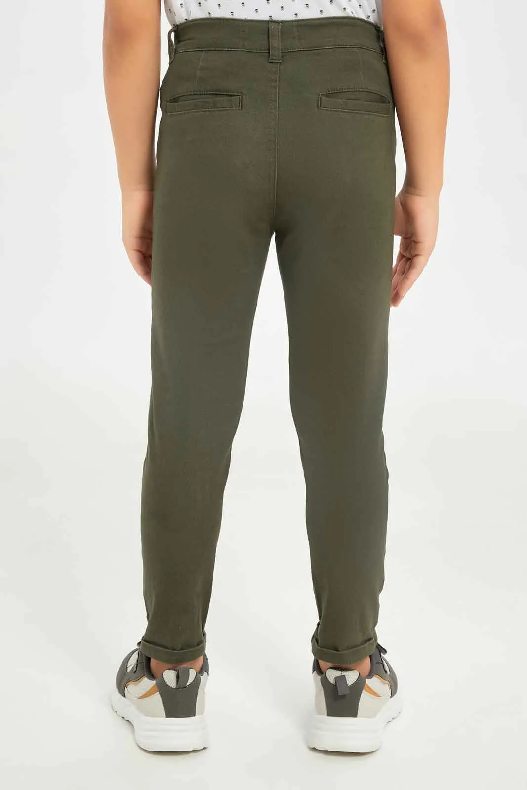 Boys Olive Chino Trouser