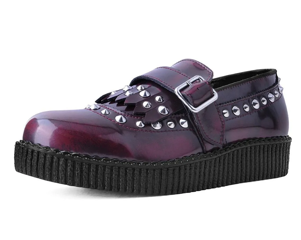 Burgundy Rub Off Studded Loafer