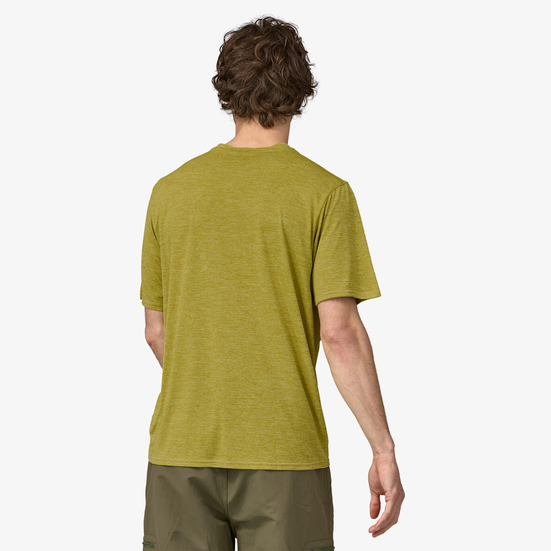 Capilene Patagonia Men's Cool Casual Shirt in Shrub Green - Perch Yellow X-Dye