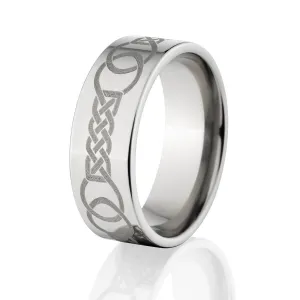 Comfort Fit Celtic Wedding Rings, Titanium Ring