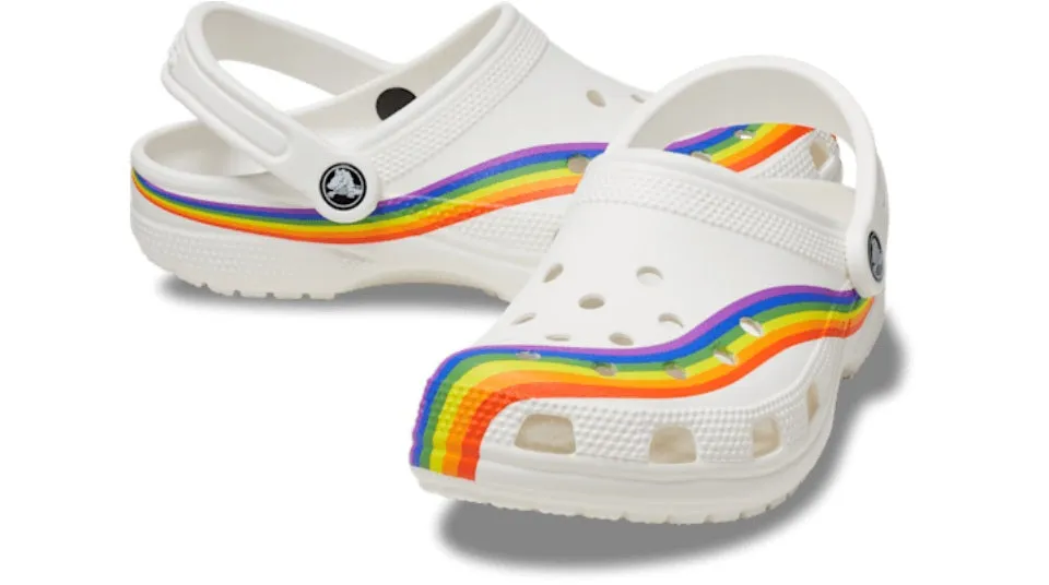 Crocs Classic Rainbow Dye Clog White Multi