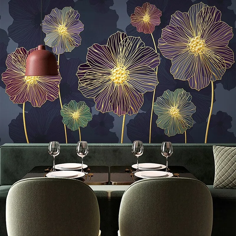 Custom Mural Wallpaper Modern Style Plant Flowers (㎡)