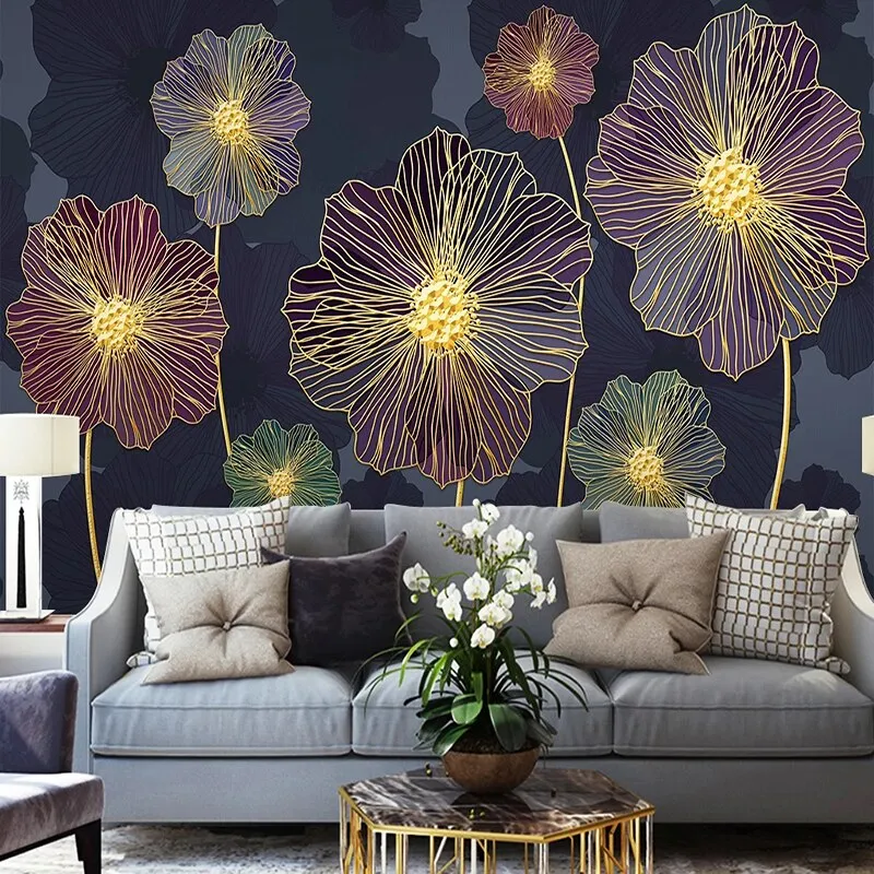 Custom Mural Wallpaper Modern Style Plant Flowers (㎡)