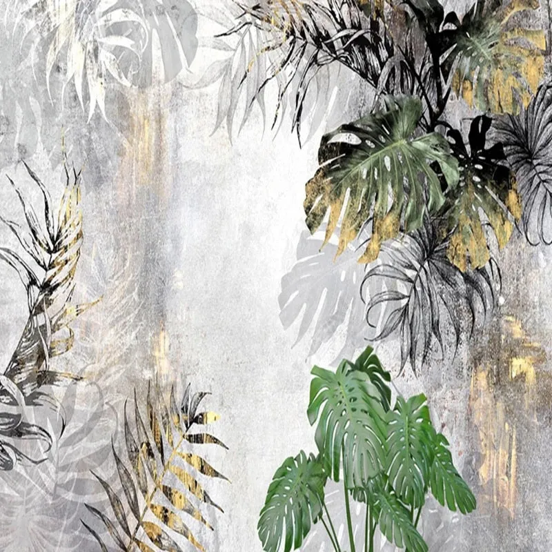 Custom Mural Wallpaper Tropical Rain Forest Leaves (㎡)