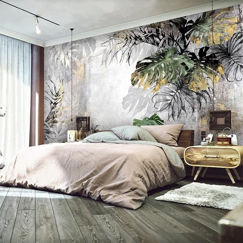 Custom Mural Wallpaper Tropical Rain Forest Leaves (㎡)