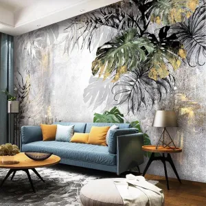 Custom Mural Wallpaper Tropical Rain Forest Leaves (㎡)