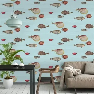 Custom Wallpaper Vintage Ocean Fish Art Mural (㎡)