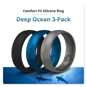 Deep Ocean 3-Pack Breathable Silicone Ring For Men