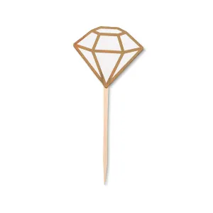 Diamond Shaped Paper Cupcake Topper Picks - Set of 12