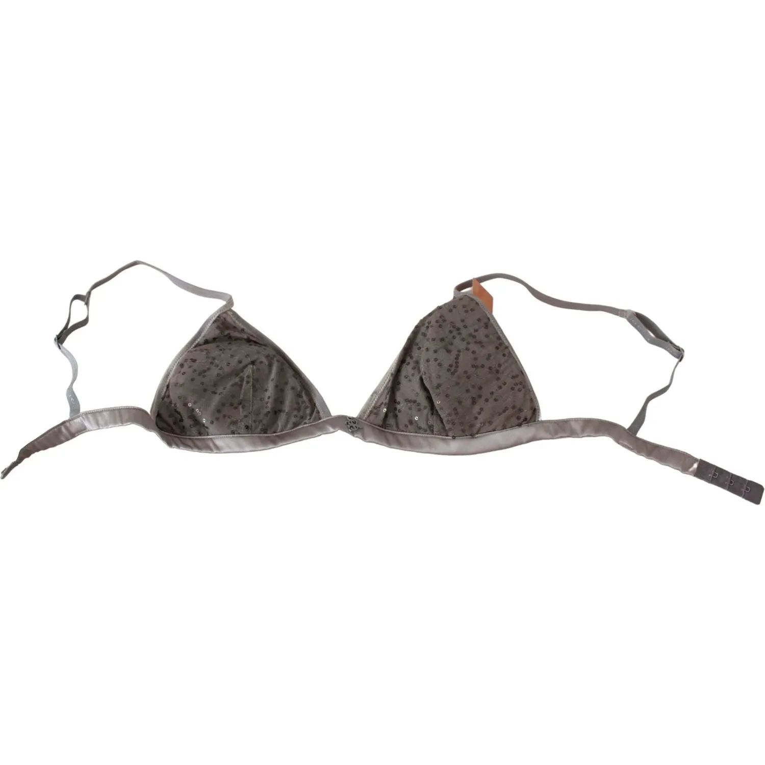 Ermanno Scervino Sequined Gray Triangolo Bra Luxury Underwear