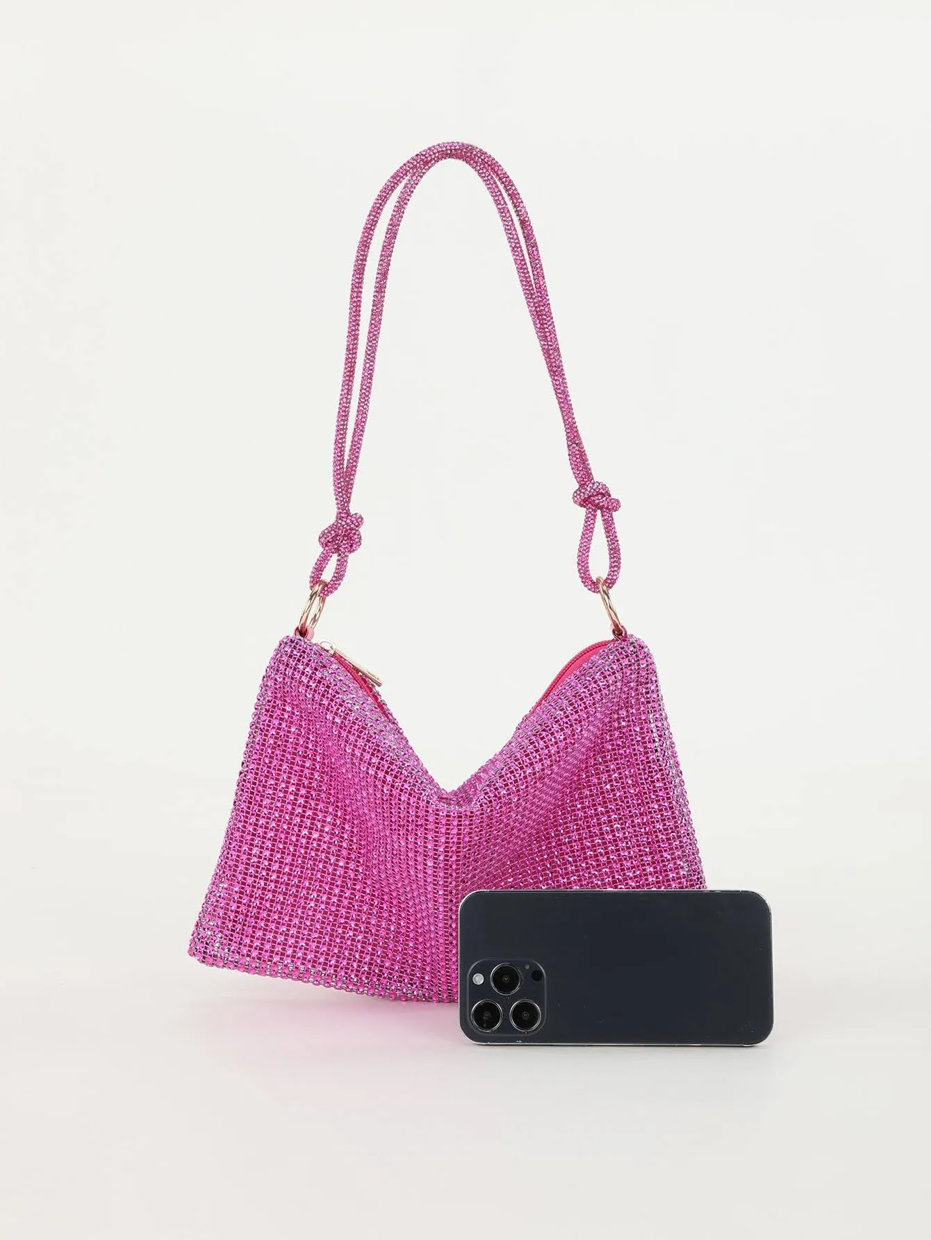 Glitter Bling Pink Sequin Rhinestone Decor Bag