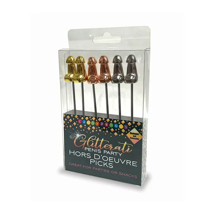 Glitterati Penis Hor D'Oeuvre Picks - Set of 6