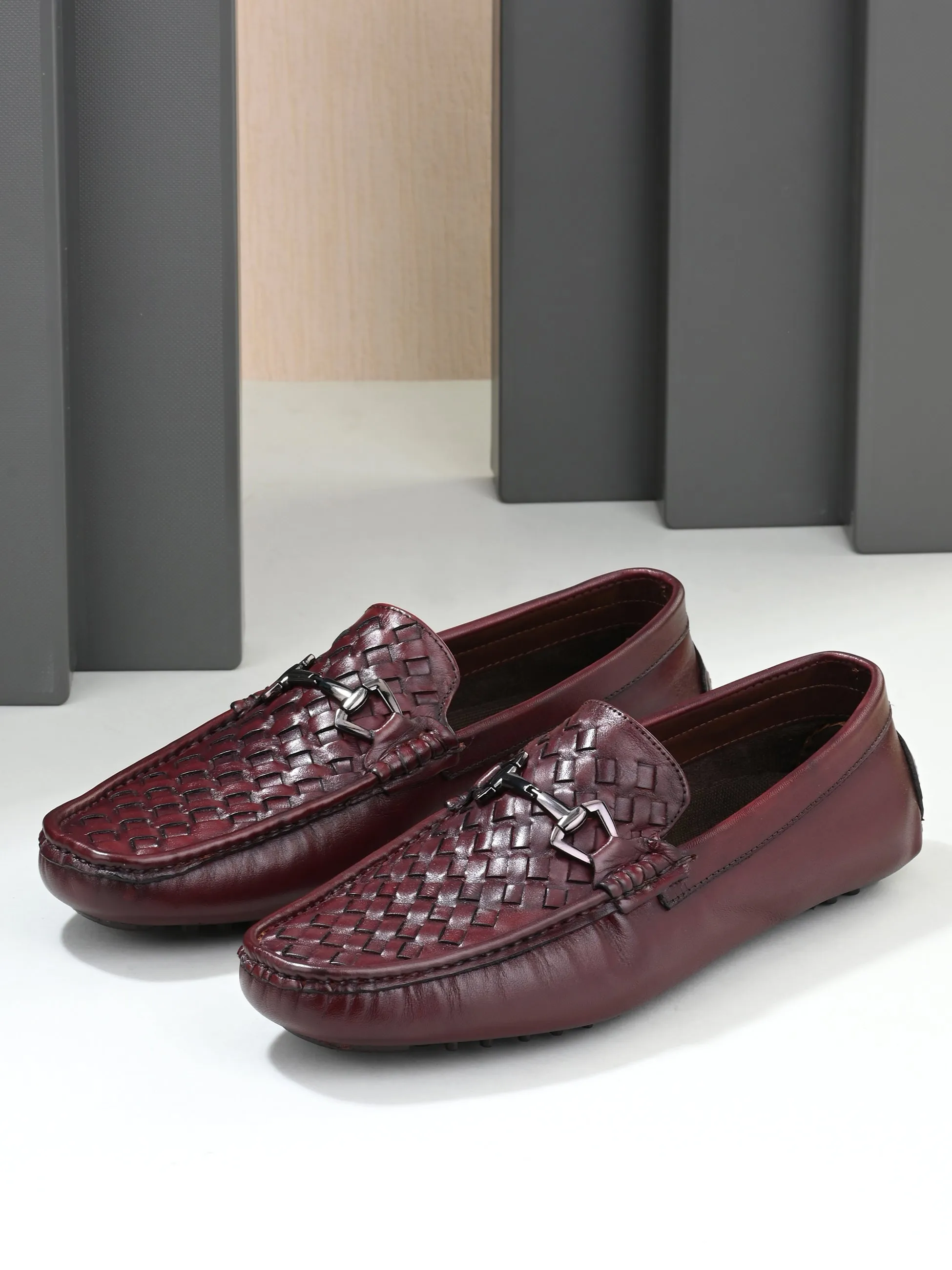 Hammel Cherry Textured Loafers