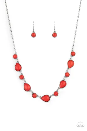 Heavenly Teardrops - Red Necklace