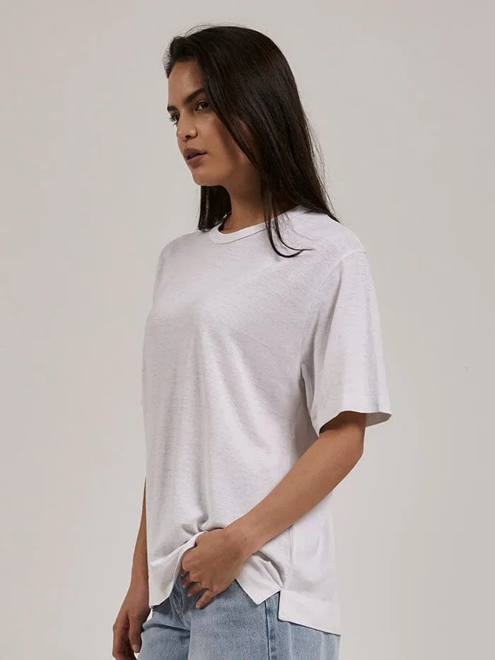 Hemp Lightweight Box Fit Tee - White