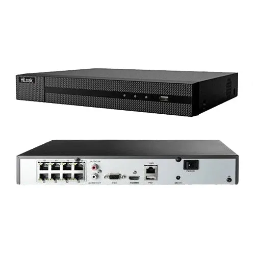 HiLook NVR-208MH-C/8P 8-Channel 4K NVR | 2 SATA interfaces for HDD connection (up to 8 TB capacity per HDD), H.265  compression