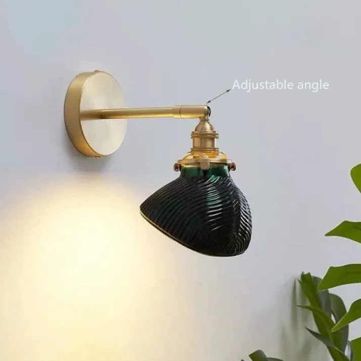 Japanese Style Minimalist Green Glass Chandelier and Wall Lamp