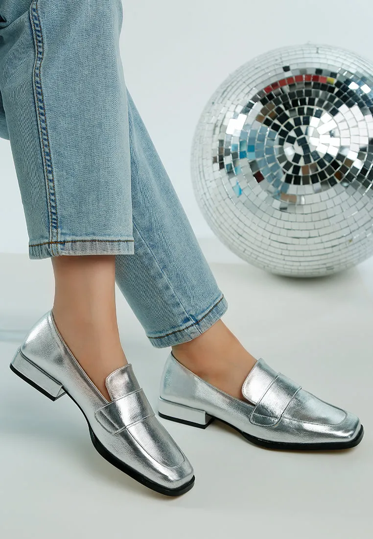 Jongs Metallic Penny Loafers