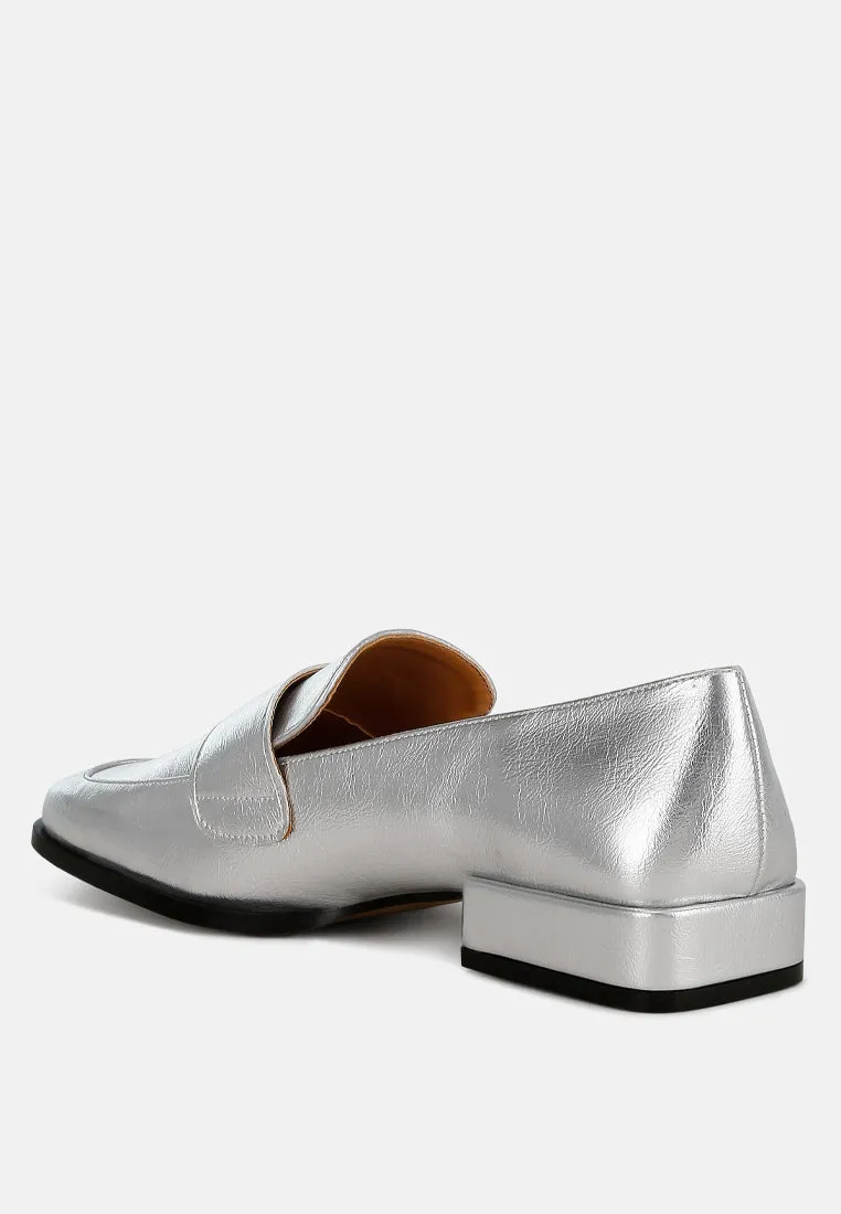 Jongs Metallic Penny Loafers